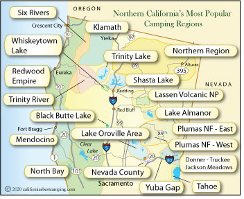 Northern California Campgrounds Map California S Best Camping