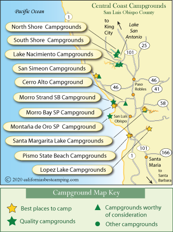 San Luis Obispo County Campground Map