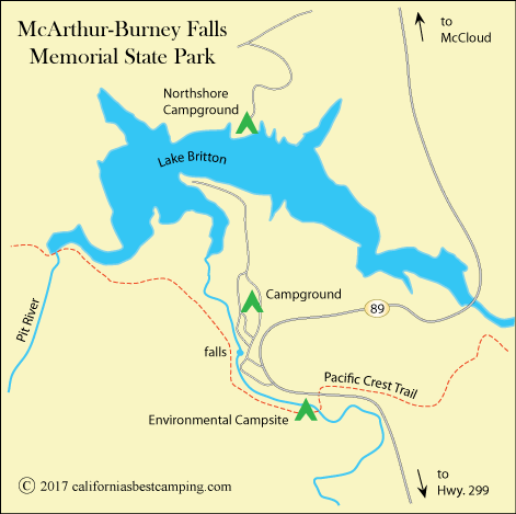 map of McArthur-Burney Falls Memorial State Park, CA