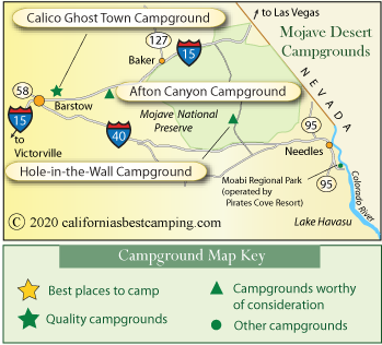 Mojave Desert Camping Map
