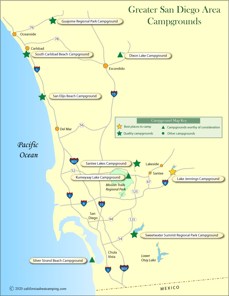 San Diego Campground Map