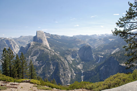 Half Done, Vernal and Nevada falls, from view near Bridalveil Creek Campground, Yosemite National Park