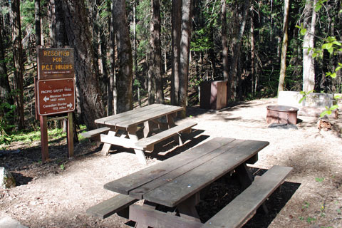 Hike and Bike Campsite used by Pacific Crest Trail hikers, Castle Crags State Park, CA