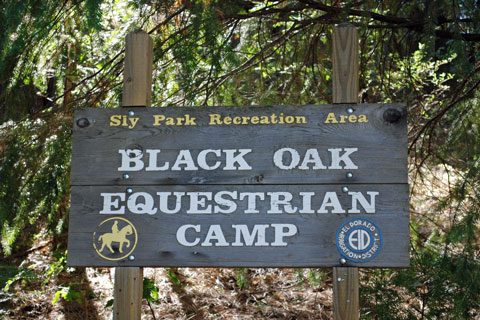 Sign for Equestrian Camp at Sly Park,  Eldorado National Forest, CA