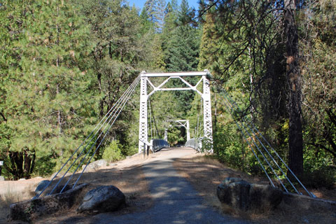 Sims Bridge over the Sacramento River in the Shasta-Trinity National Forest, CA