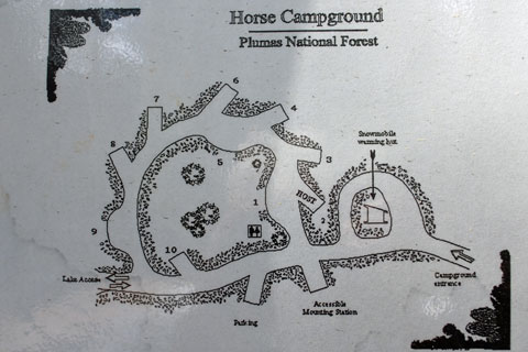 Horse Campground map, Little Grass Valley Reservoir, Plumas National Forest