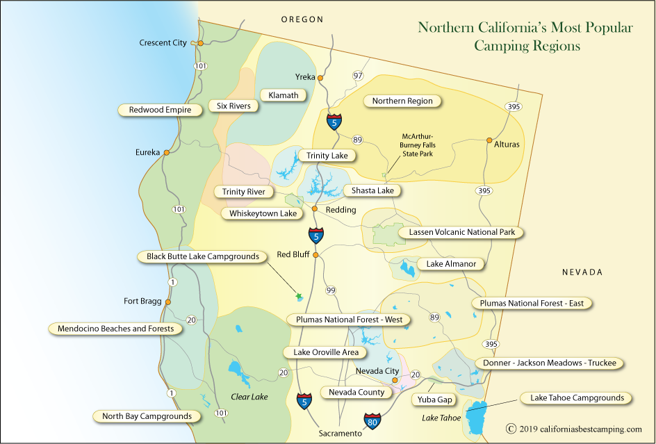Northern California Campgrounds Map