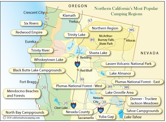 Northern California Campgrounds Map