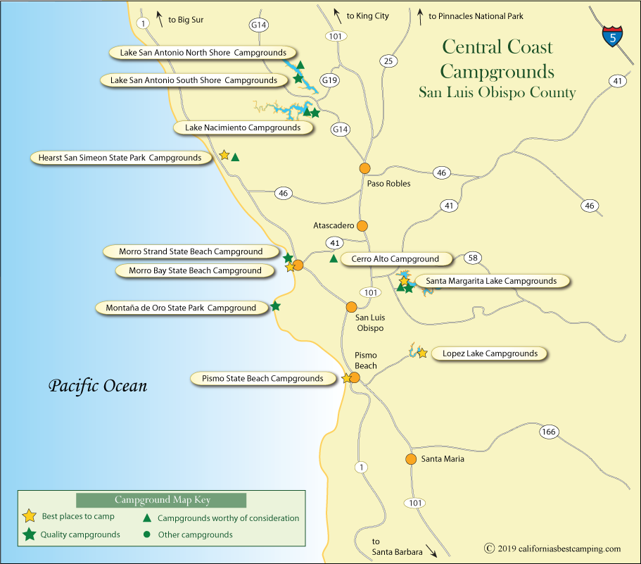 San Luis Obispo County Campground Map