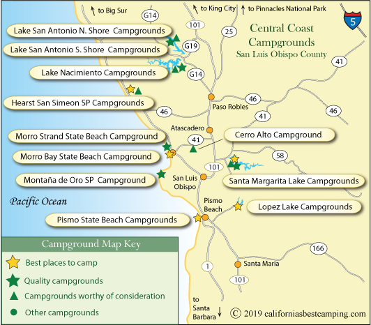 San Luis Obispo County Campground Map