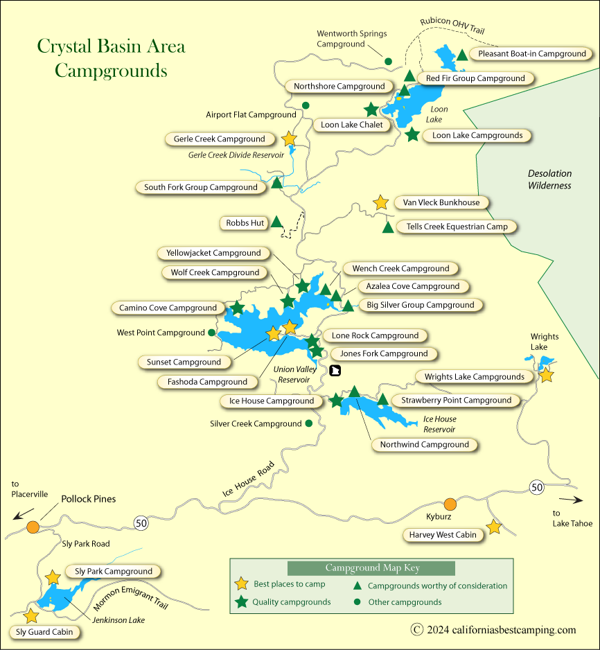 Crystal Basin Campground Map