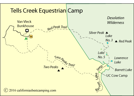 Red Peak Equestrian Trail leading out from Tells Creek Equestrian Camp, Eldorado National Forest and Desolation Wilderness, CA