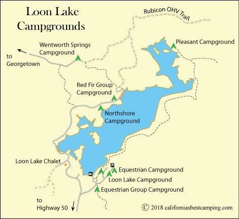 Loon Lake campground map, Eldorado National Forest, CA