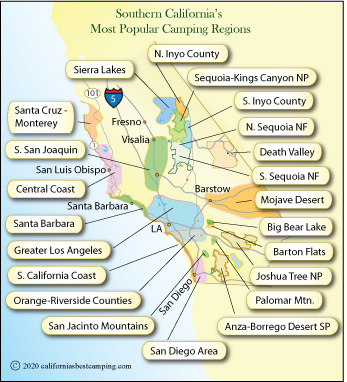Southern California Campgrounds Map