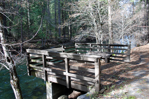 Fishing dock at PiPi Campground, Cosumnes River, Eldorado National Forest, CA