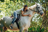 woman on a horse, CA