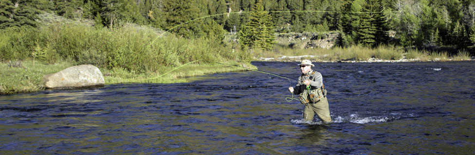 fishing in a river