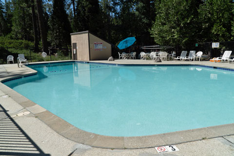 Snowflower Resort swimming pool, Yuba Gap, California