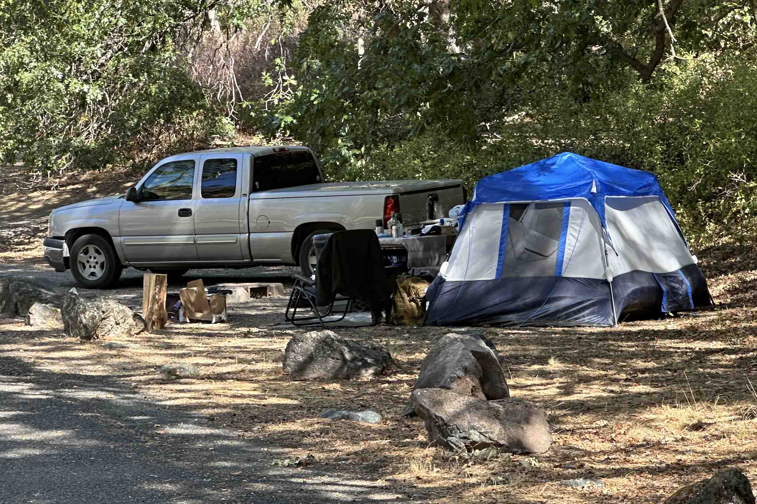 Tree of Heaven Campground campsite, Klamath National Forest, California