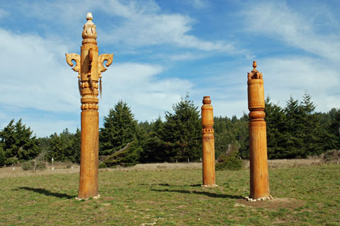 Serge posts, Gualala Point Regional Park, CA